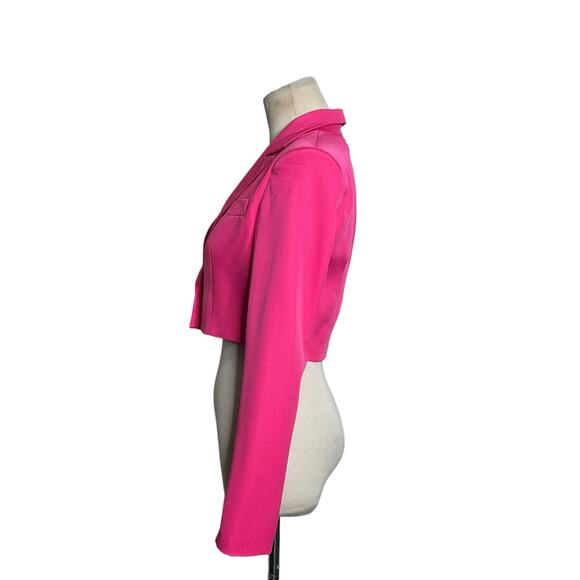 Club L London bubble gum pink one button crop boxy blazer size 4 - Picture 8 of 16